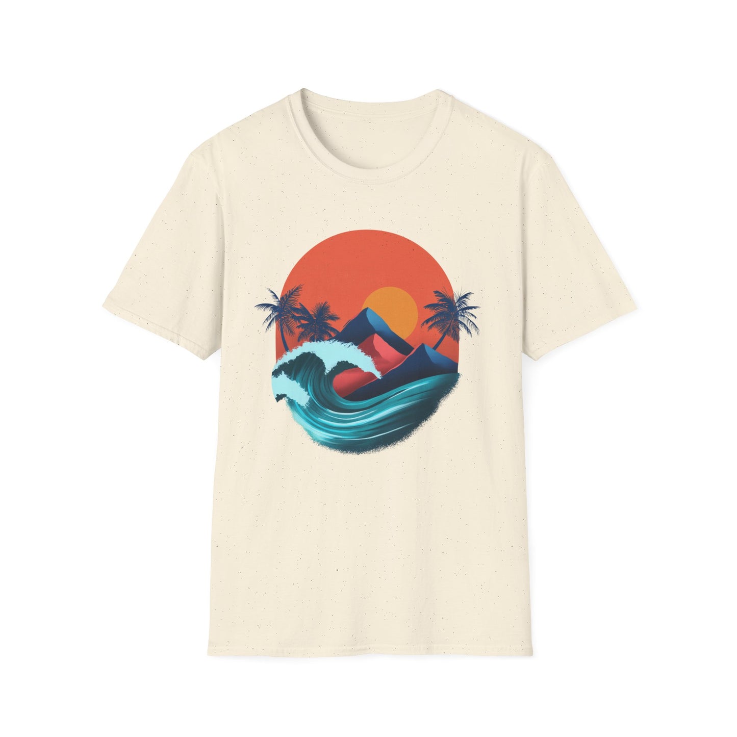 Surf Sunset Wave T-Shirt — Retro Palm Wave Beach Tee