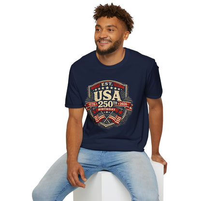 USA 250th Birthday T-Shirt — 1776-2026 Retro American Celebration Tee