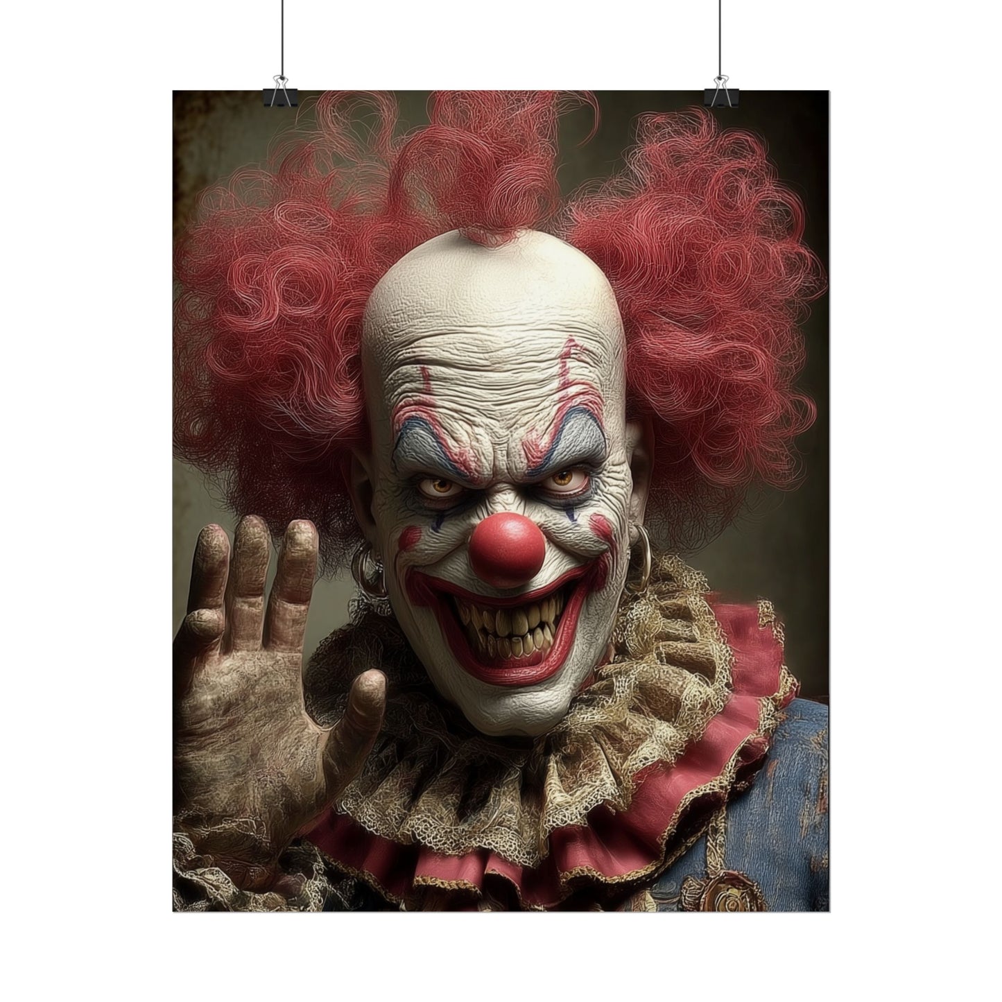 Another Creepy Clown Rolled Posters,  Paper Poster, Scary Decor, Halloween, Spooky Home Decor