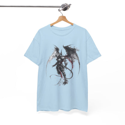 Dragon Warrior Art T-Shirt — Dark Ink Fantasy Demon Graphic Tee