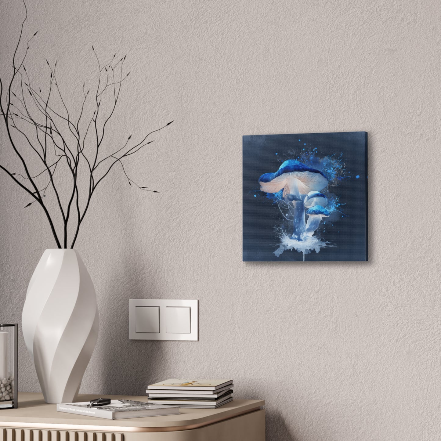 Mycelium Spread Inverse -Mushroom Canvas Art, Stretched Wall Decor, Bohemian Home Decor, Psychedelic Wall Art, Nature-Inspired Art