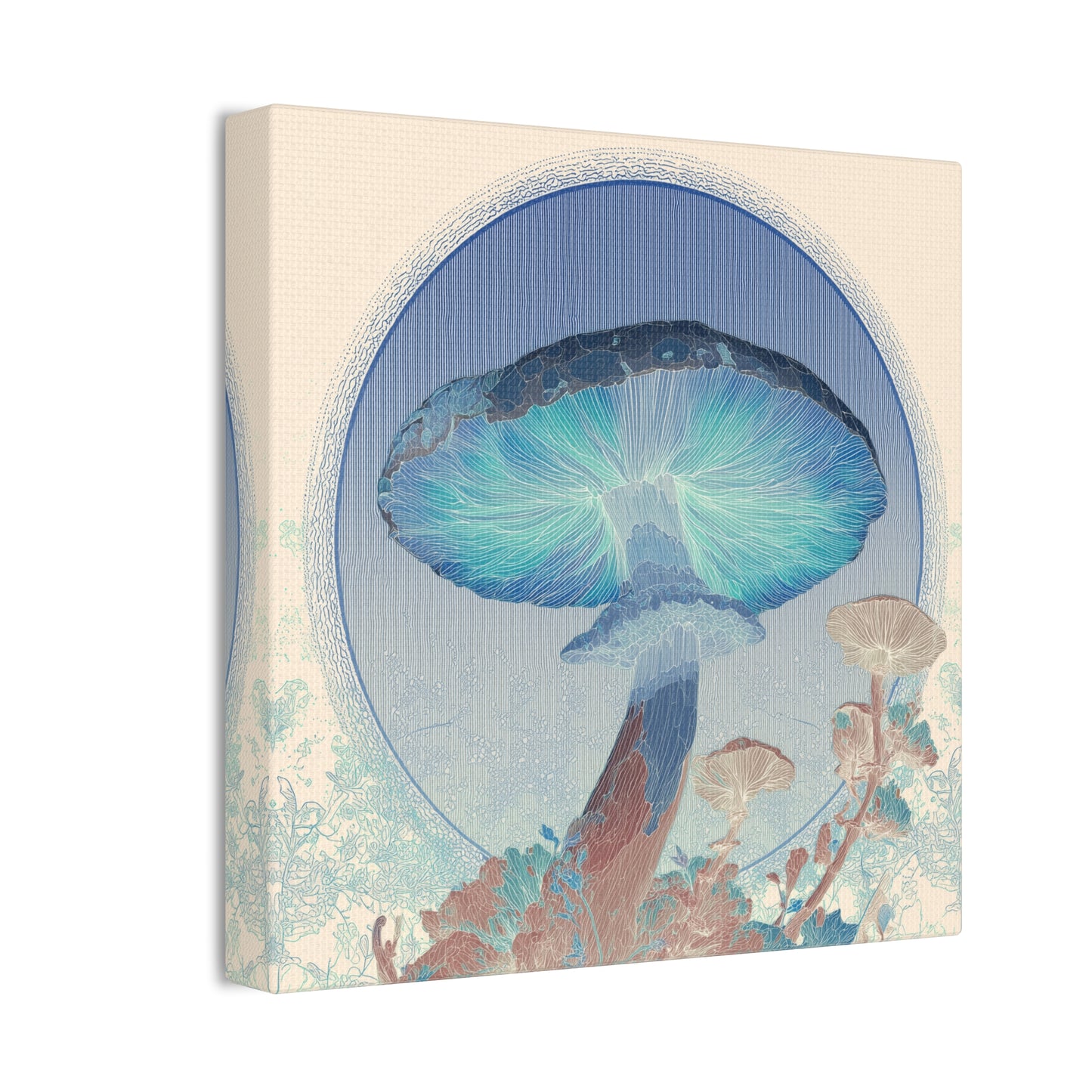 Surreal Shroom Light -Mushroom Canvas Art, Stretched Wall Decor, Bohemian Home Decor, Psychedelic Wall Art, Nature-Inspired Art