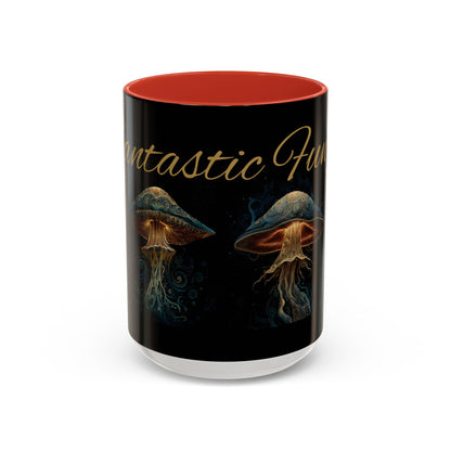 Dark Fantastic Fungi Coffee Mug - Magical Ocean Mushroom Art (11/15oz)