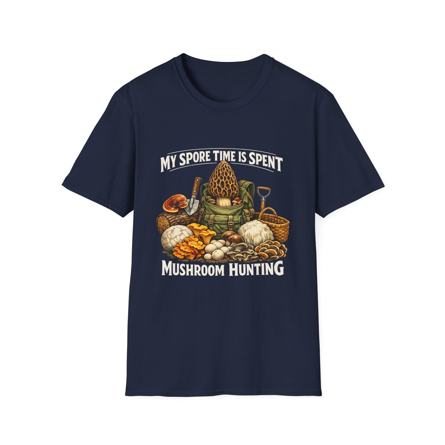 Mushroom Hunting T-Shirt — "My Spore Time Is Spent" For Foragers & Nature Lovers