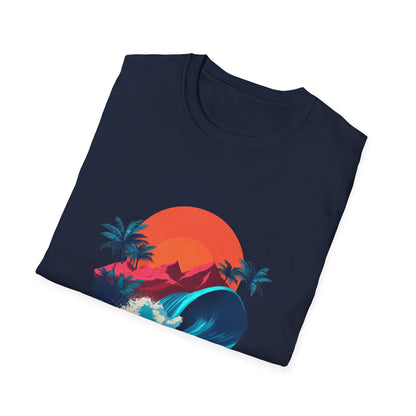 Sunset Surf T-Shirt — Retro Beach Wave Graphic Tee