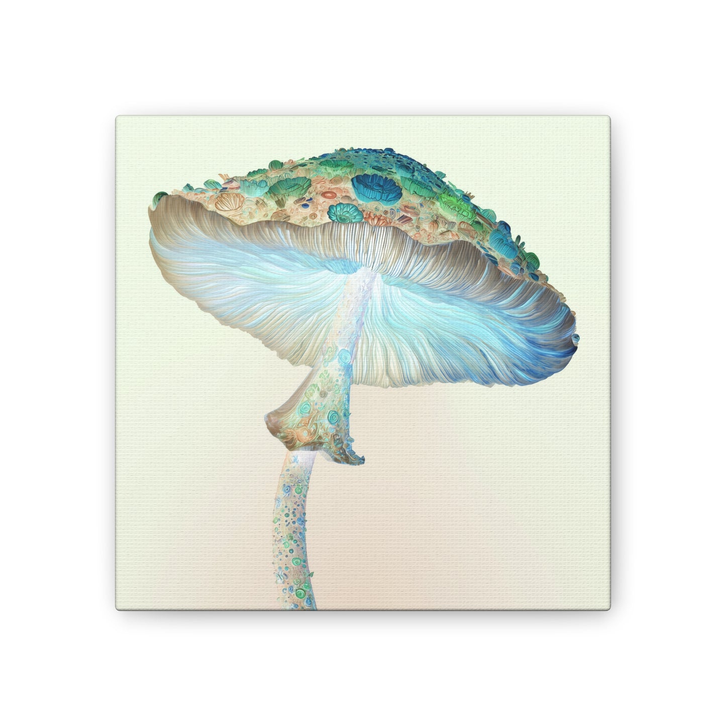 Flower Cap Inverse -Mushroom Canvas Art, Stretched Wall Decor, Bohemian Home Decor, Psychedelic Wall Art, Nature-Inspired Art