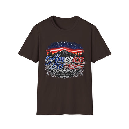 America 250 Birthday T-Shirt – Patriotic USA Flag Design for Independence Day