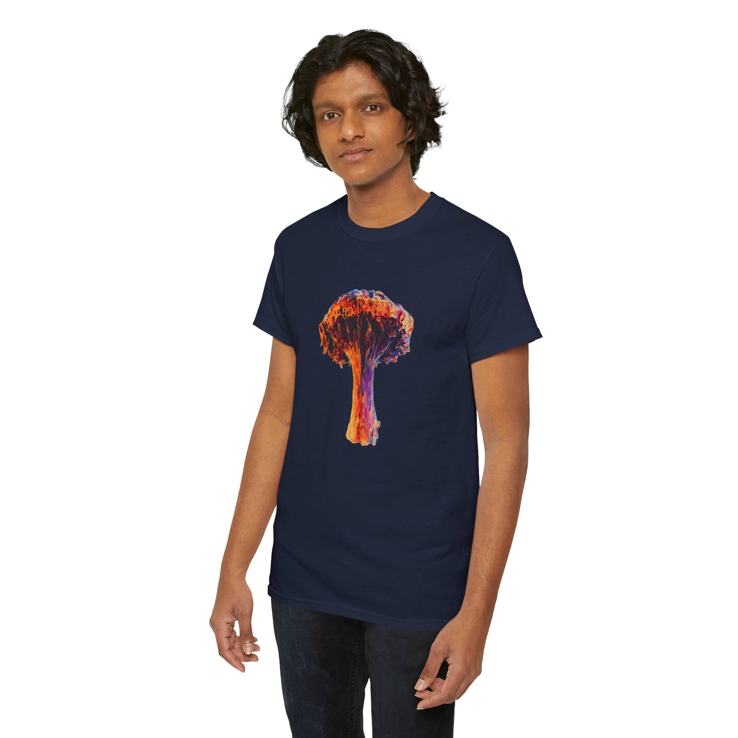 Colorful Psychedelic Mushroom 3 -Tee, Unisex Heavy Cotton T-Shirt, Vibrant Graphic Shirt, Perfect for Festivals, Eco-friendly Gift, Casual Wea