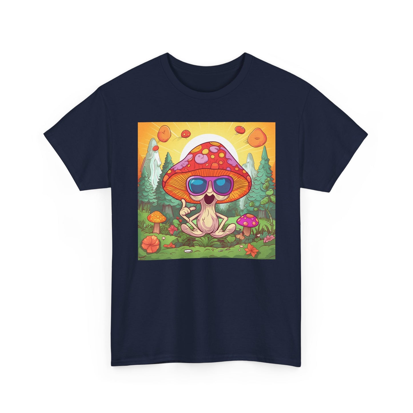 Whimsical Mushroom Tee, Casual T-Shirt, Gift for Nature Lovers, Eco-Friendly Apparel, Unisex Graphic Shirt