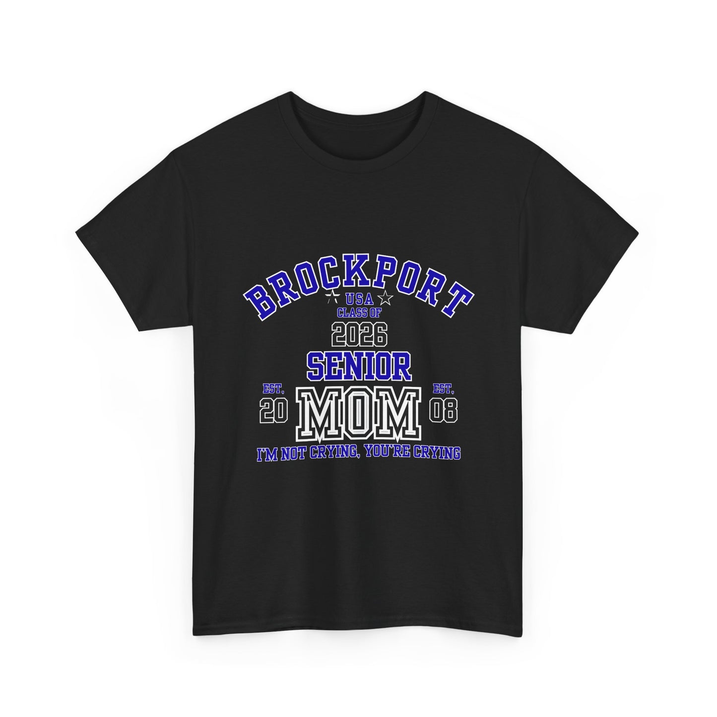 Brockport Senior Mom Tee | Class of 2026 Unisex Heavy Cotton T-Shirt, Perfect for Graduation, Family Celebrations, Gifts, School Events