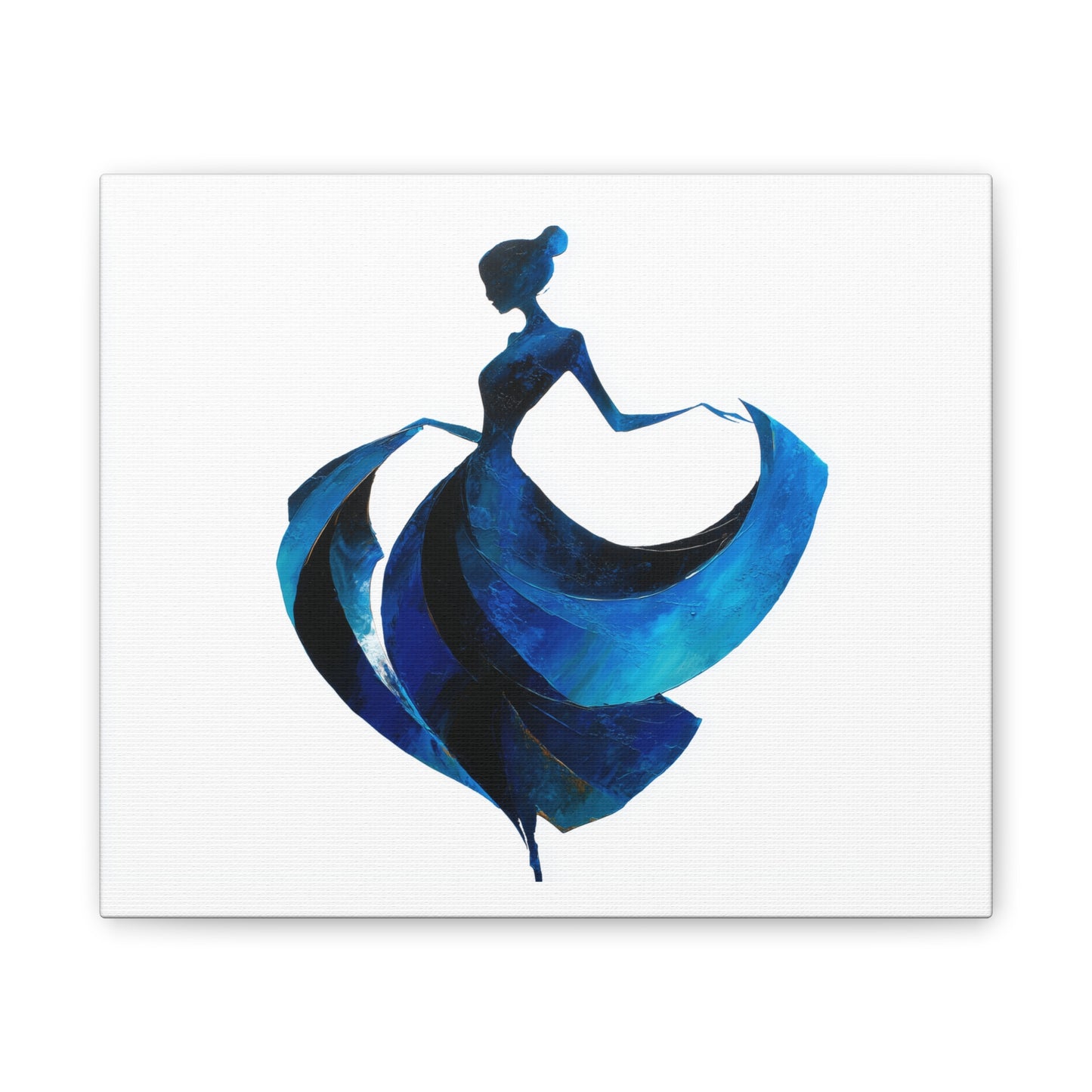 Dancing with the Water Series #2 -Elegant Silhouette Canvas Wall Art, Abstract Decor for Home, Gift for Women, Living Room Artwork, Dance Theme Decoration