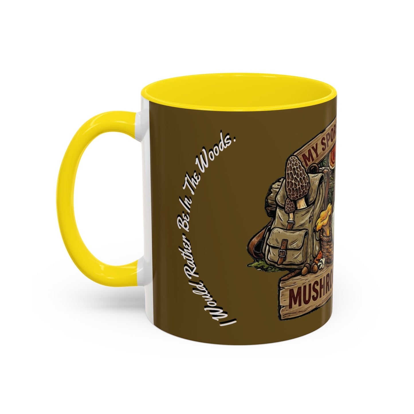 Mushroom Hunting Coffee Mug – "My Spore Time Is Spent" Rustic Forager Accent Mug