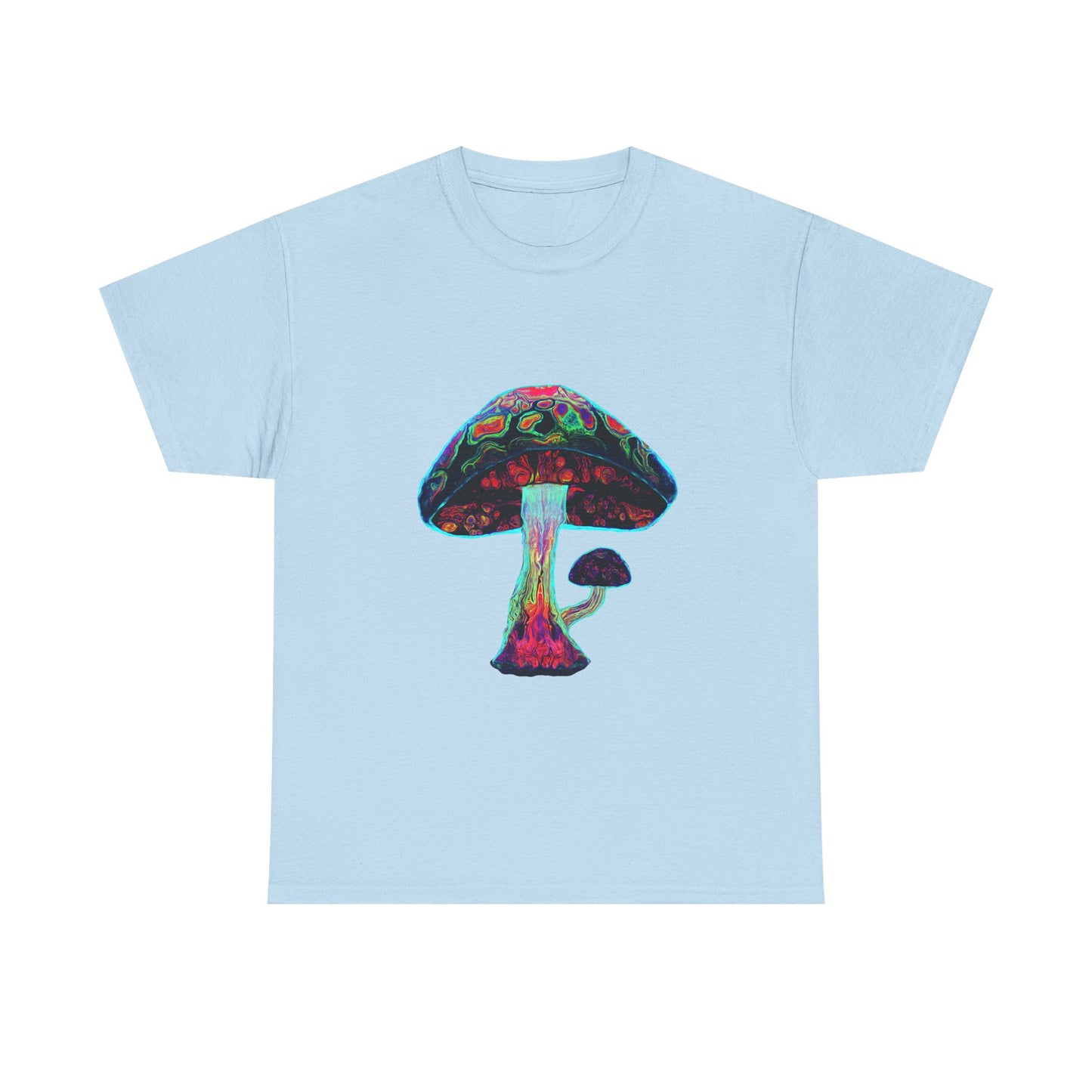Tie Dye Psychedelic Mushroom 3 -Tee, Unisex Heavy Cotton T-Shirt, Vibrant Graphic Shirt, Perfect for Festivals, Eco-friendly Gift, Casual Wea