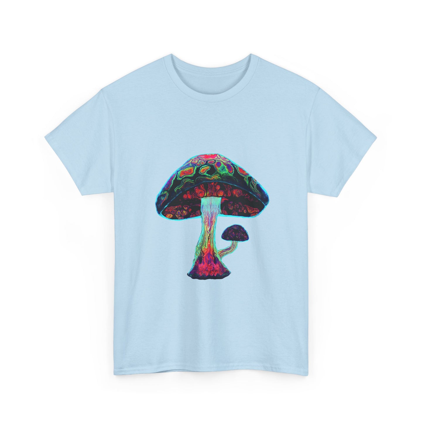 Tie Dye Psychedelic Mushroom 3 -Tee, Unisex Heavy Cotton T-Shirt, Vibrant Graphic Shirt, Perfect for Festivals, Eco-friendly Gift, Casual Wea