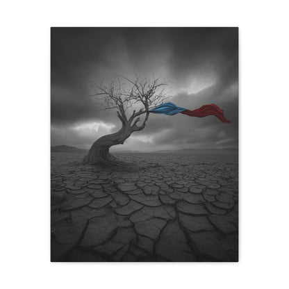 Twisted in the Wind. Stretched Canvas Print, Artistic Wall Decor, Modern Art.