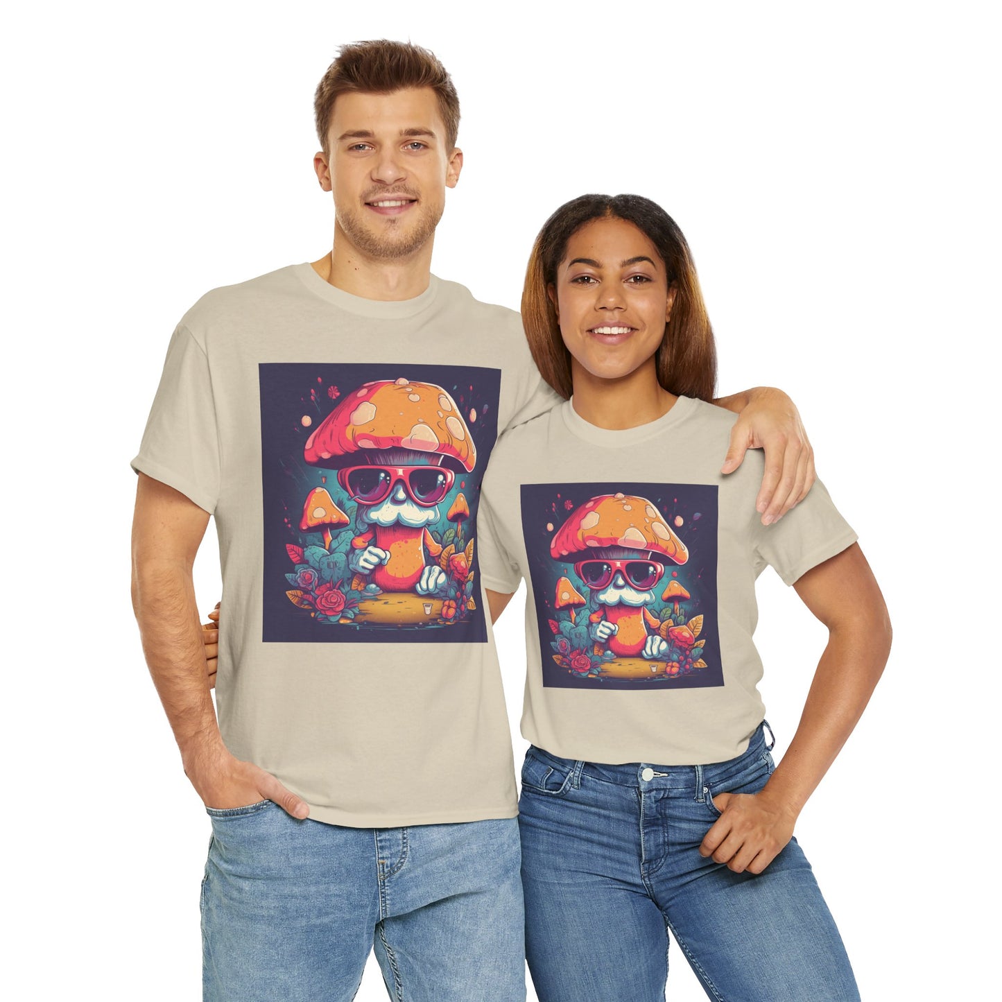 Cool Mushroom Graphic Tee, Retro T-Shirt, Unique Gift for Nature Lovers, Eco-Friendly Apparel, Perfect for Parties and Festivals