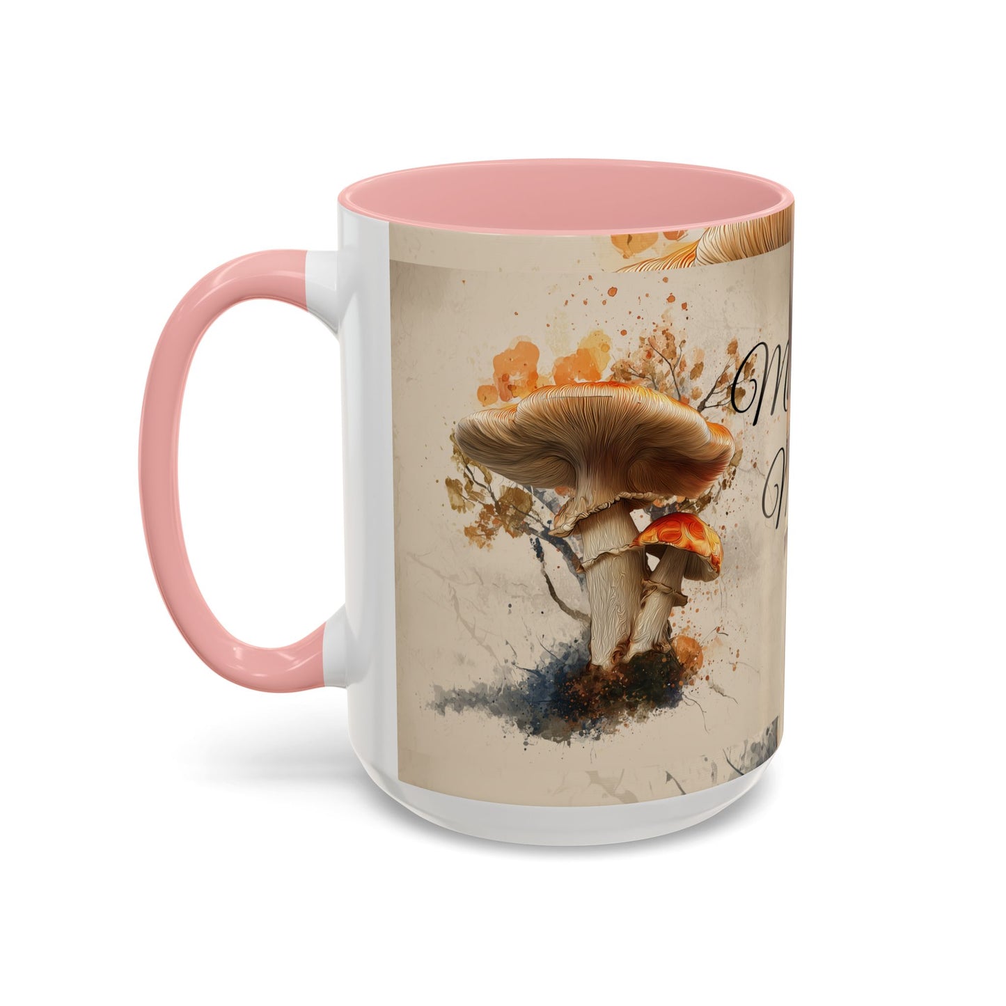 Mushroom Magic Accent Coffee Mug — 11/15oz Ceramic Cup with Woodland Fungi Design