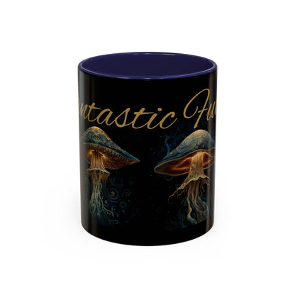 Dark Fantastic Fungi Coffee Mug - Magical Ocean Mushroom Art (11/15oz)