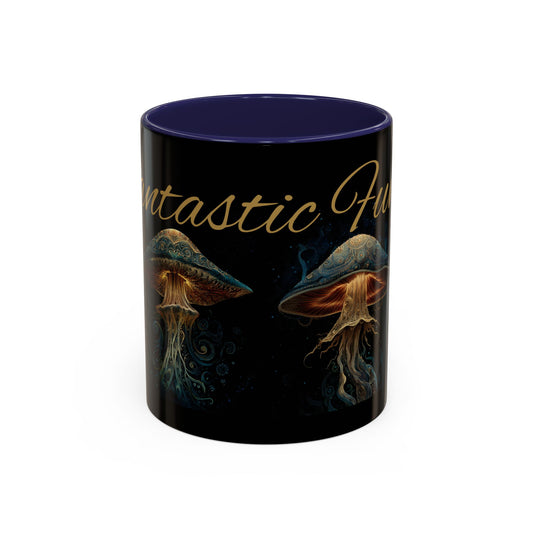 Dark Fantastic Fungi Coffee Mug - Magical Ocean Mushroom Art (11/15oz)