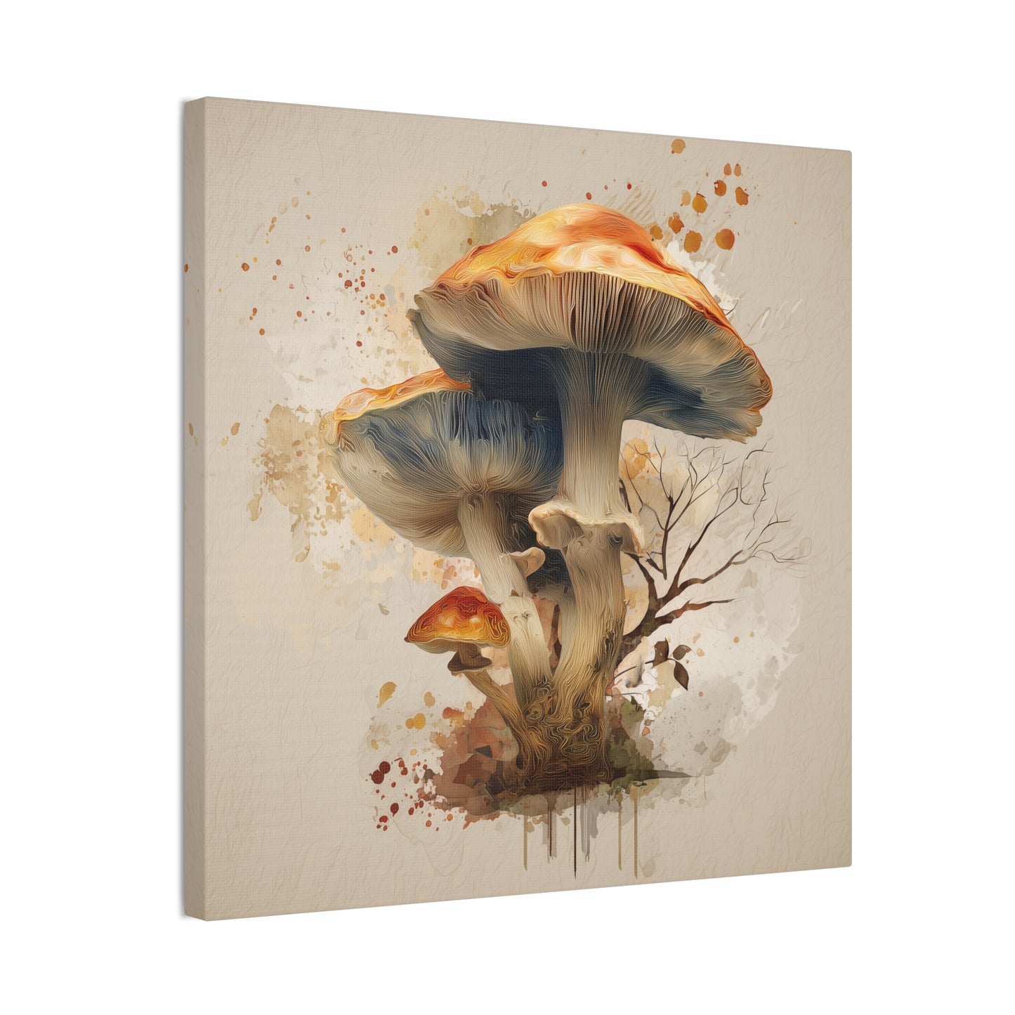 Fruiting Body-Mushroom Canvas Art, Stretched Wall Decor, Bohemian Home Decor, Psychedelic Wall Art, Nature-Inspired Art