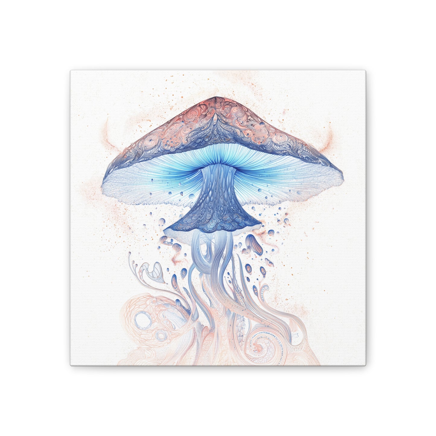 Mind Awakening Light-Mushroom Canvas Art, Stretched Wall Decor, Bohemian Home Decor, Psychedelic Wall Art, Nature-Inspired Art