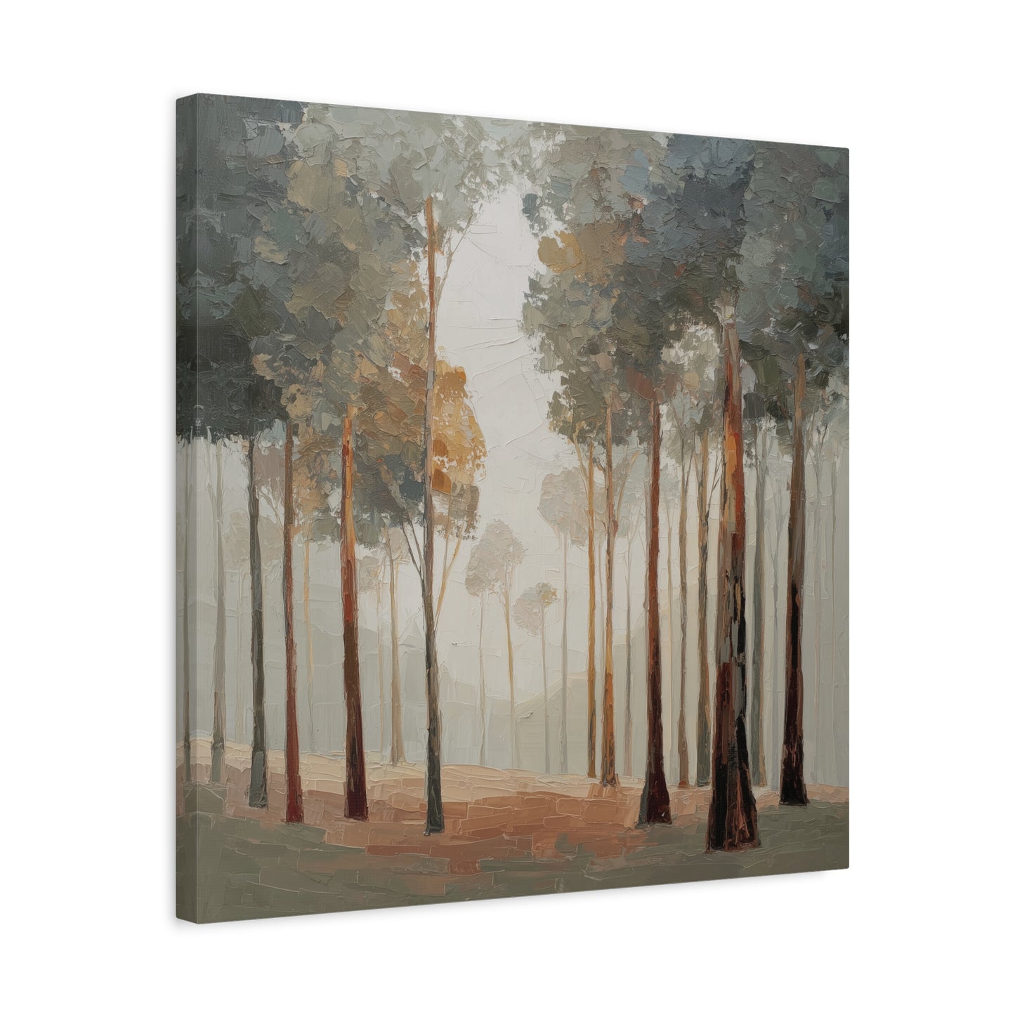 Misty Woods -Artistic Forest Landscape Canvas Print, Nature Decor, Home Wall Art, Bohemian Home Decor.