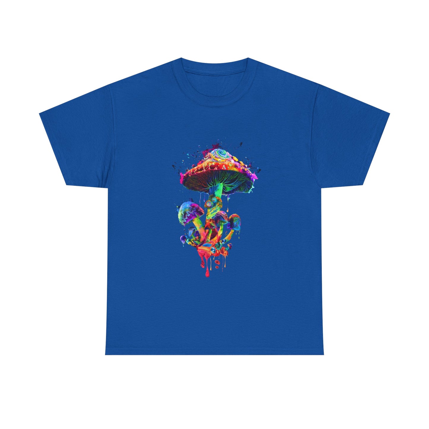 Tie Dye Psychedelic Mushroom 4  -Tee, Unisex Heavy Cotton T-Shirt, Vibrant Graphic Shirt, Perfect for Festivals, Eco-friendly Gift, Casual Wea