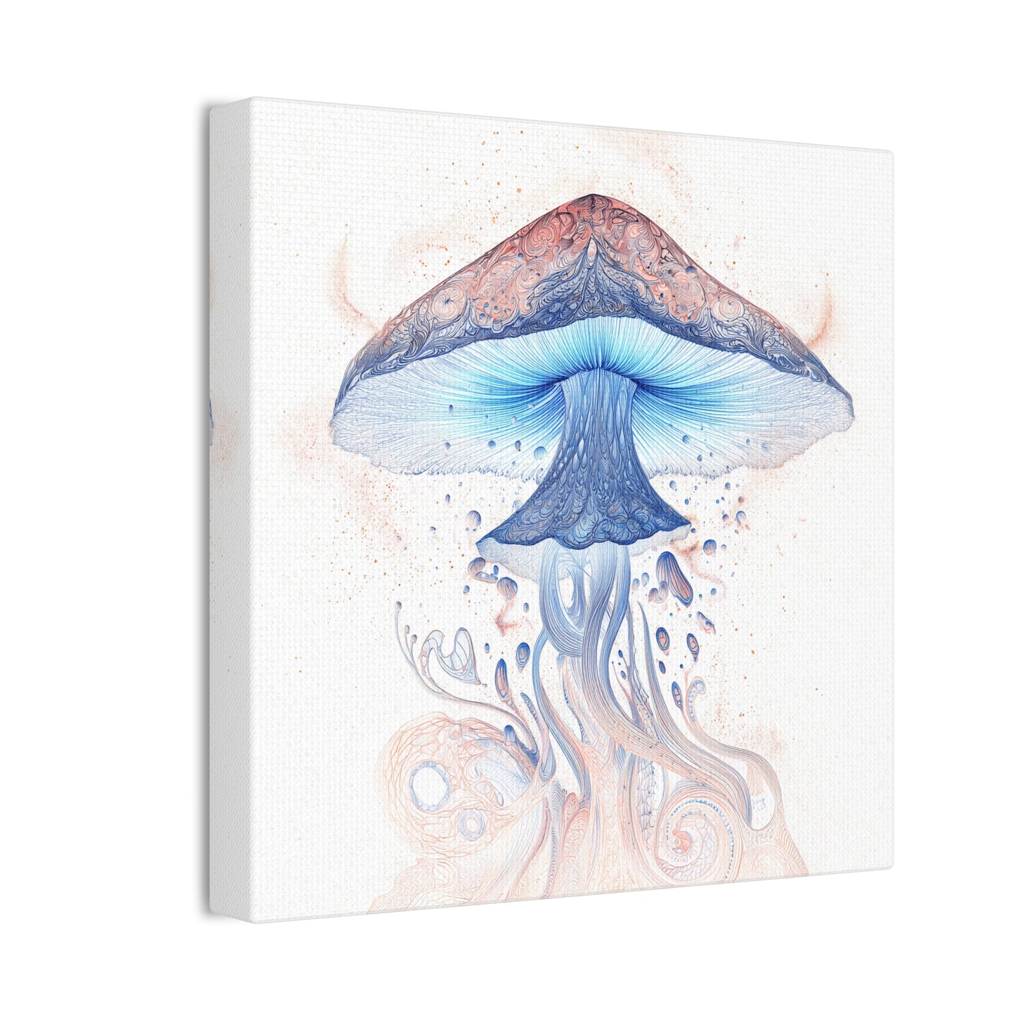 Mind Awakening Light-Mushroom Canvas Art, Stretched Wall Decor, Bohemian Home Decor, Psychedelic Wall Art, Nature-Inspired Art