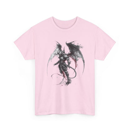 Dragon Warrior Art T-Shirt — Dark Ink Fantasy Demon Graphic Tee