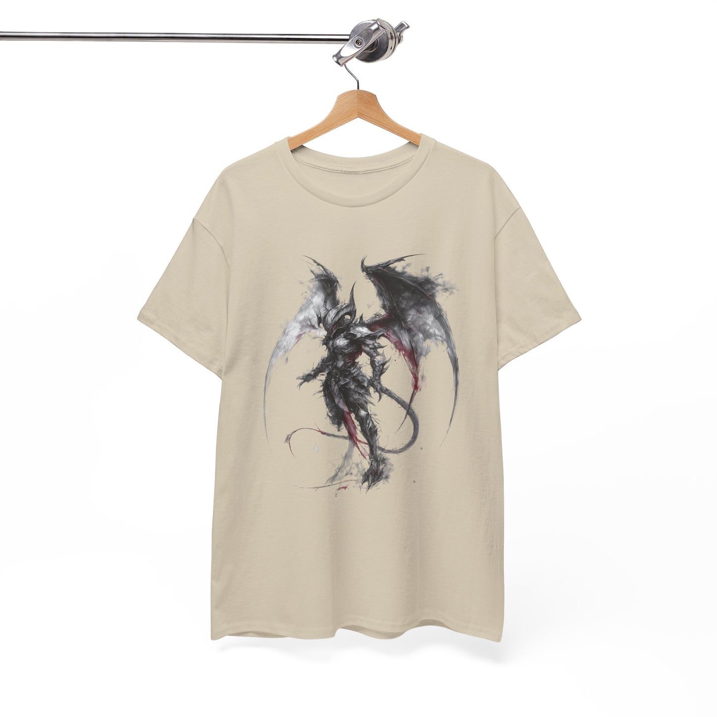 Dragon Warrior Art T-Shirt — Dark Ink Fantasy Demon Graphic Tee