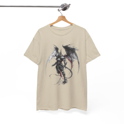 Dragon Warrior Art T-Shirt — Dark Ink Fantasy Demon Graphic Tee