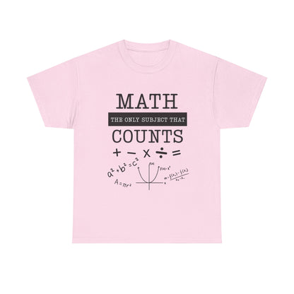 Math Counts -Unisex Heavy Cotton Tee, Funny Math Shirt, Gift for Teachers, Math Lovers, Back to School T-Shirt