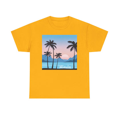 'Alaula Aloha Sunset Tee — Tropical Palm Beach Graphic T-Shirt