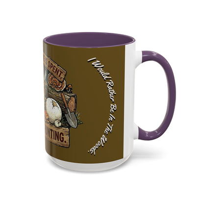Mushroom Hunting Coffee Mug – "My Spore Time Is Spent" Rustic Forager Accent Mug