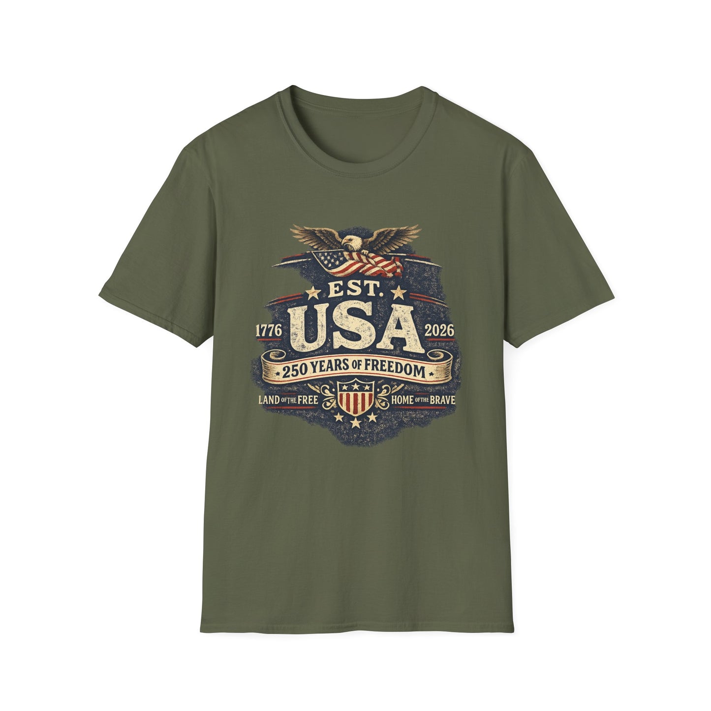 USA Established 1776–2026 Vintage Eagle T-Shirt — 250 Years of Freedom