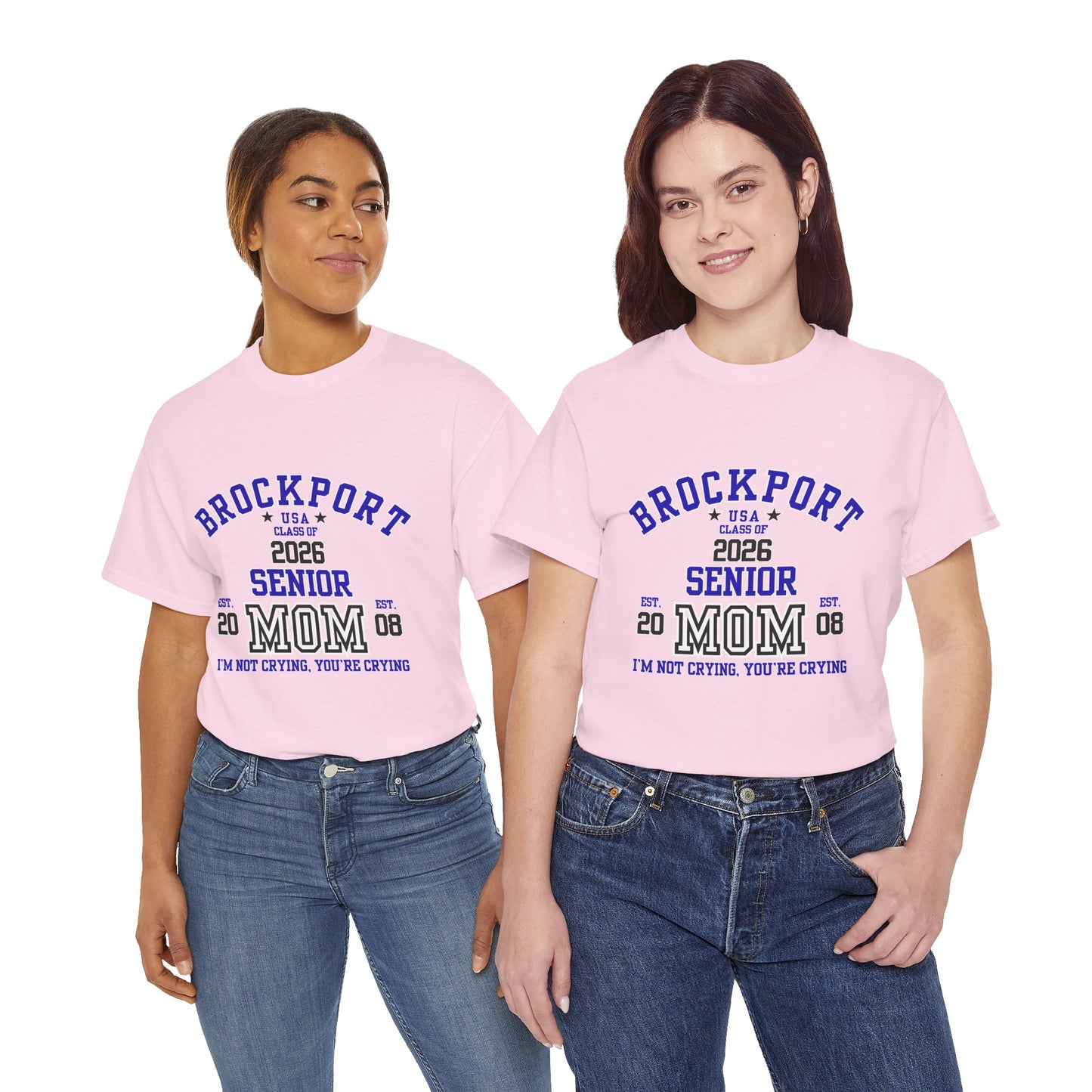 Brockport Senior Mom Tee | Class of 2026 Unisex Heavy Cotton T-Shirt, Perfect for Graduation, Family Celebrations, Gifts, School Events