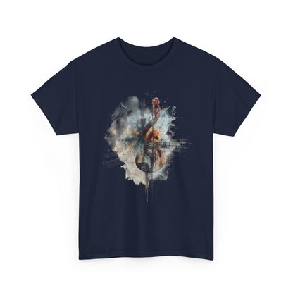 Violin Abstract Music Watercolor T-Shirt — Artistic Treble Clef Music Tee