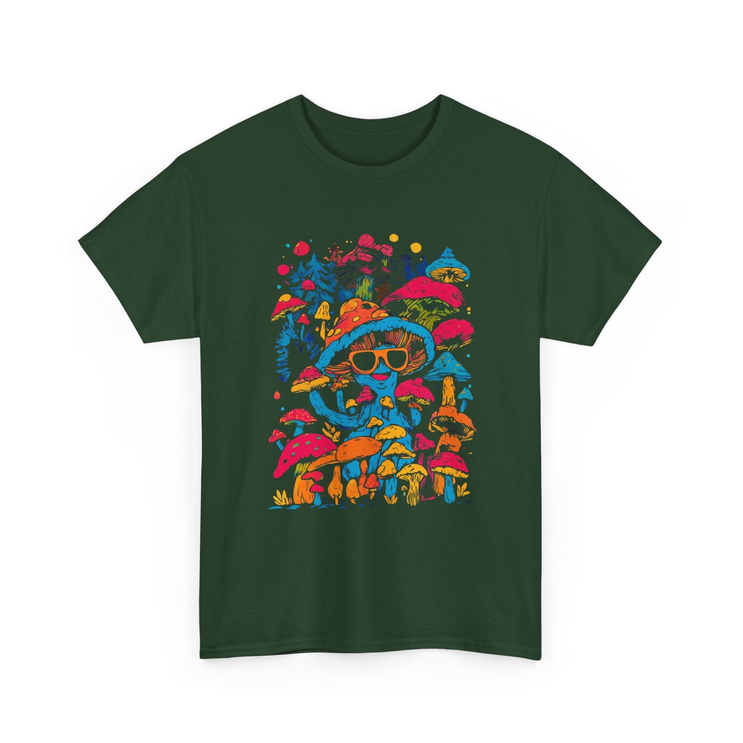 Shroom Dude - Mushroom Tee, Unisex Heavy Cotton T-Shirt, Vibrant Graphic Shirt, Perfect for Festivals, Eco-friendly Gift, Casual Wear