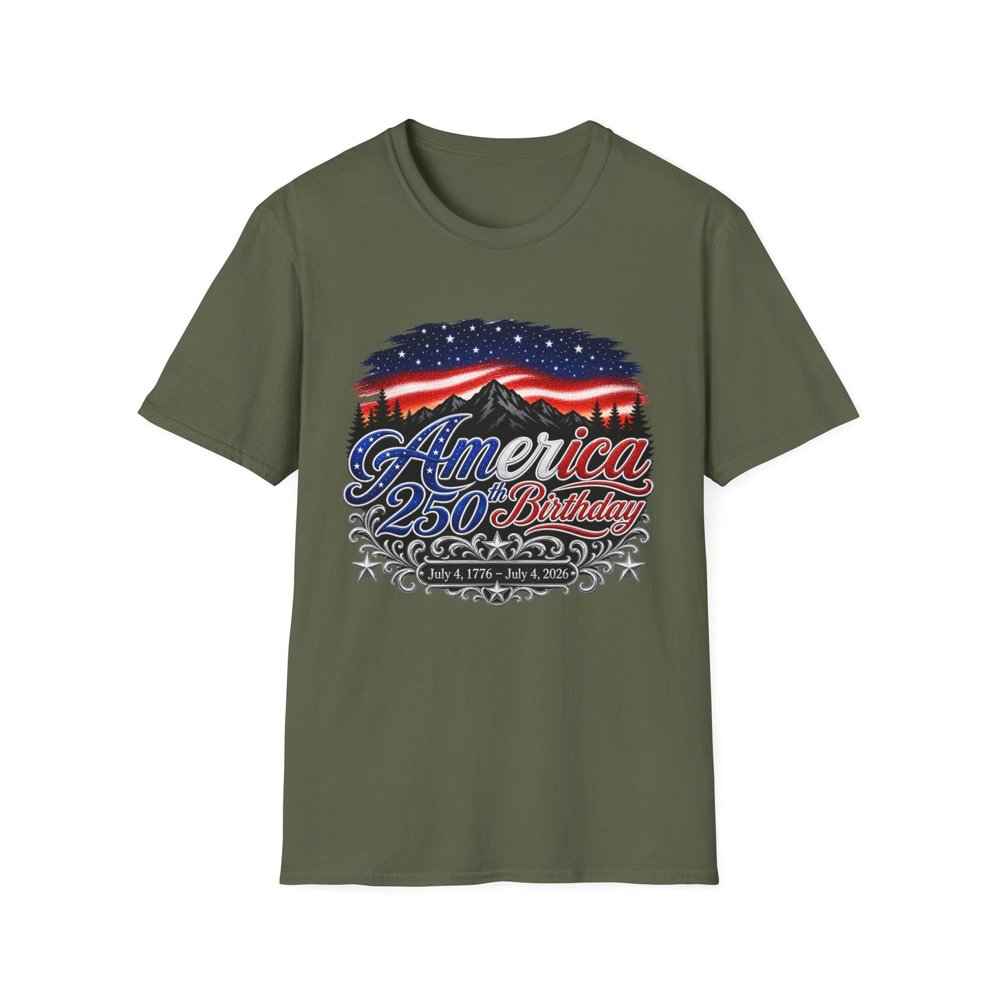 America 250 Birthday T-Shirt – Patriotic USA Flag Design for Independence Day