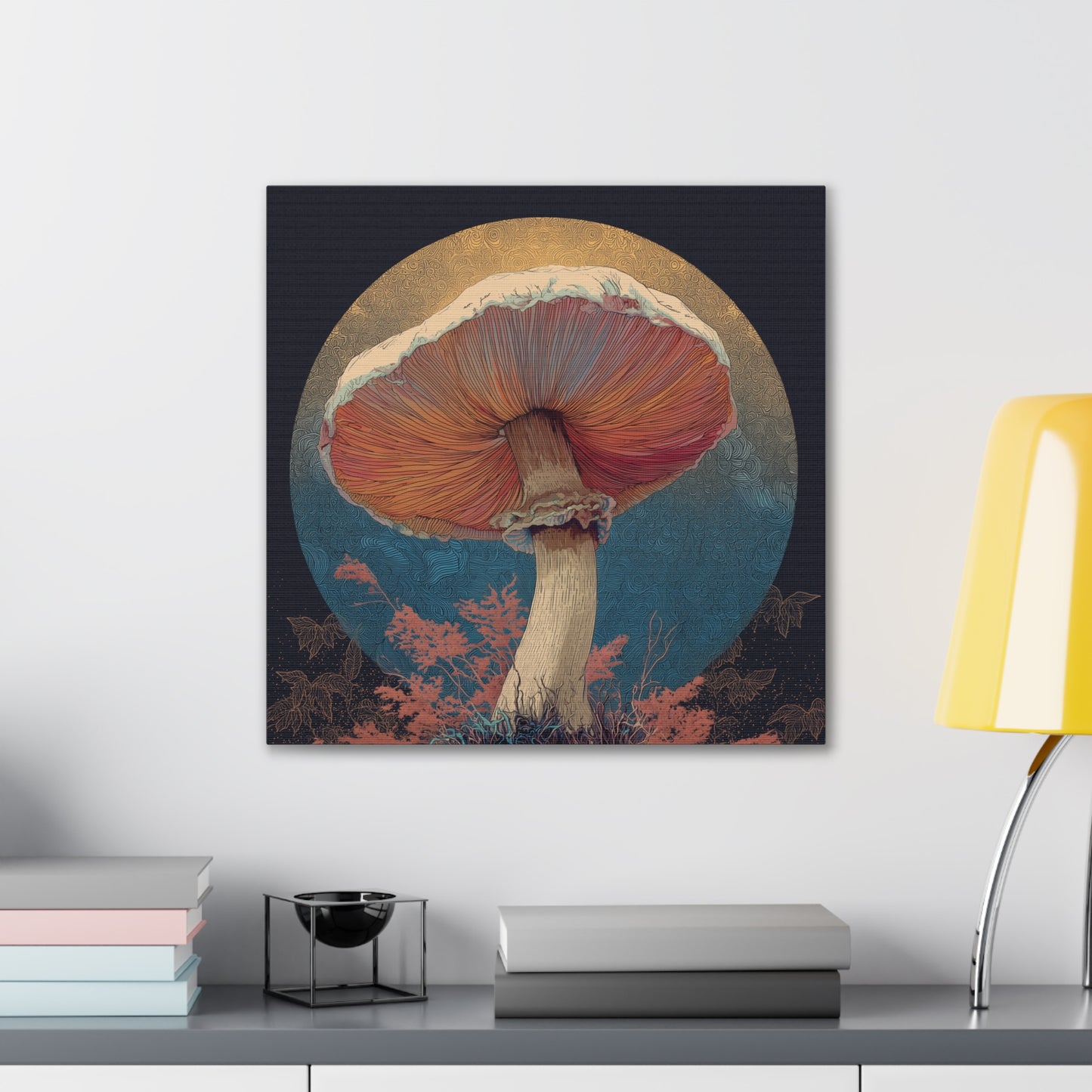 Unreal Shroom -Mushroom Canvas Art, Stretched Wall Decor, Bohemian Home Decor, Psychedelic Wall Art, Nature-Inspired Art