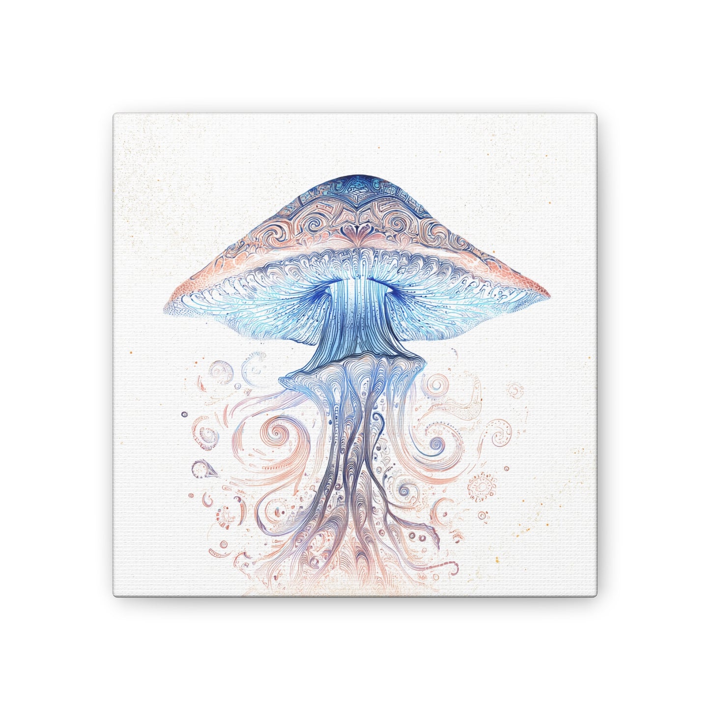 Swirl Light -Mushroom Canvas Art, Stretched Wall Decor, Bohemian Home Decor, Psychedelic Wall Art, Nature-Inspired Art
