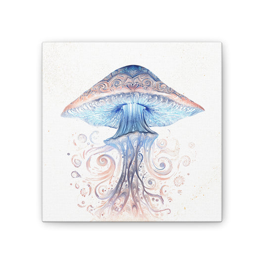 Swirl Light -Mushroom Canvas Art, Stretched Wall Decor, Bohemian Home Decor, Psychedelic Wall Art, Nature-Inspired Art