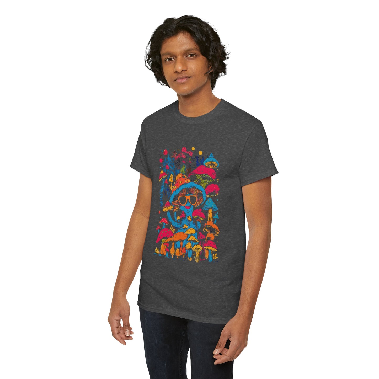 Shroom Dude - Mushroom Tee, Unisex Heavy Cotton T-Shirt, Vibrant Graphic Shirt, Perfect for Festivals, Eco-friendly Gift, Casual Wear