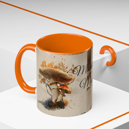 Mushroom Magic Accent Coffee Mug — 11/15oz Ceramic Cup with Woodland Fungi Design