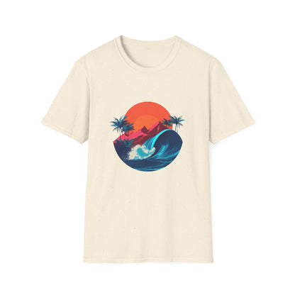 Sunset Surf T-Shirt — Retro Beach Wave Graphic Tee