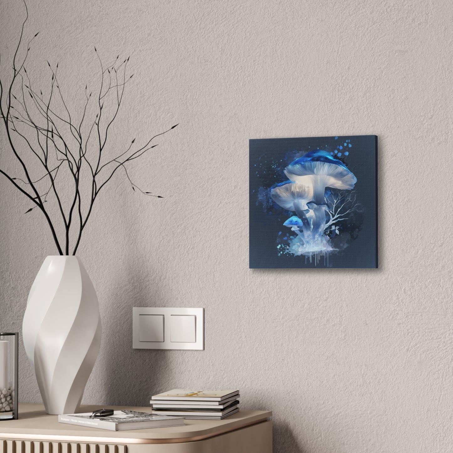 Fruiting Body Light -Mushroom Canvas Art, Stretched Wall Decor, Bohemian Home Decor, Psychedelic Wall Art, Nature-Inspired Art