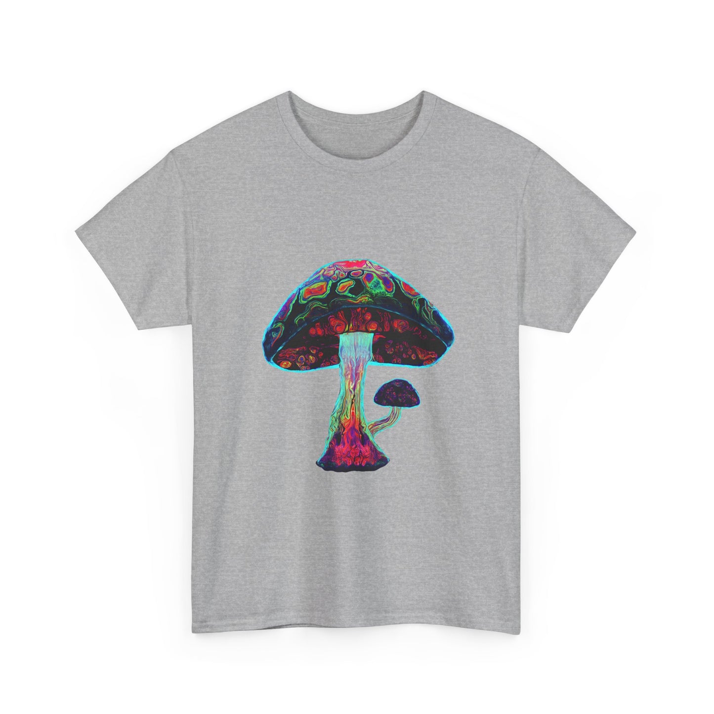 Tie Dye Psychedelic Mushroom 3 -Tee, Unisex Heavy Cotton T-Shirt, Vibrant Graphic Shirt, Perfect for Festivals, Eco-friendly Gift, Casual Wea