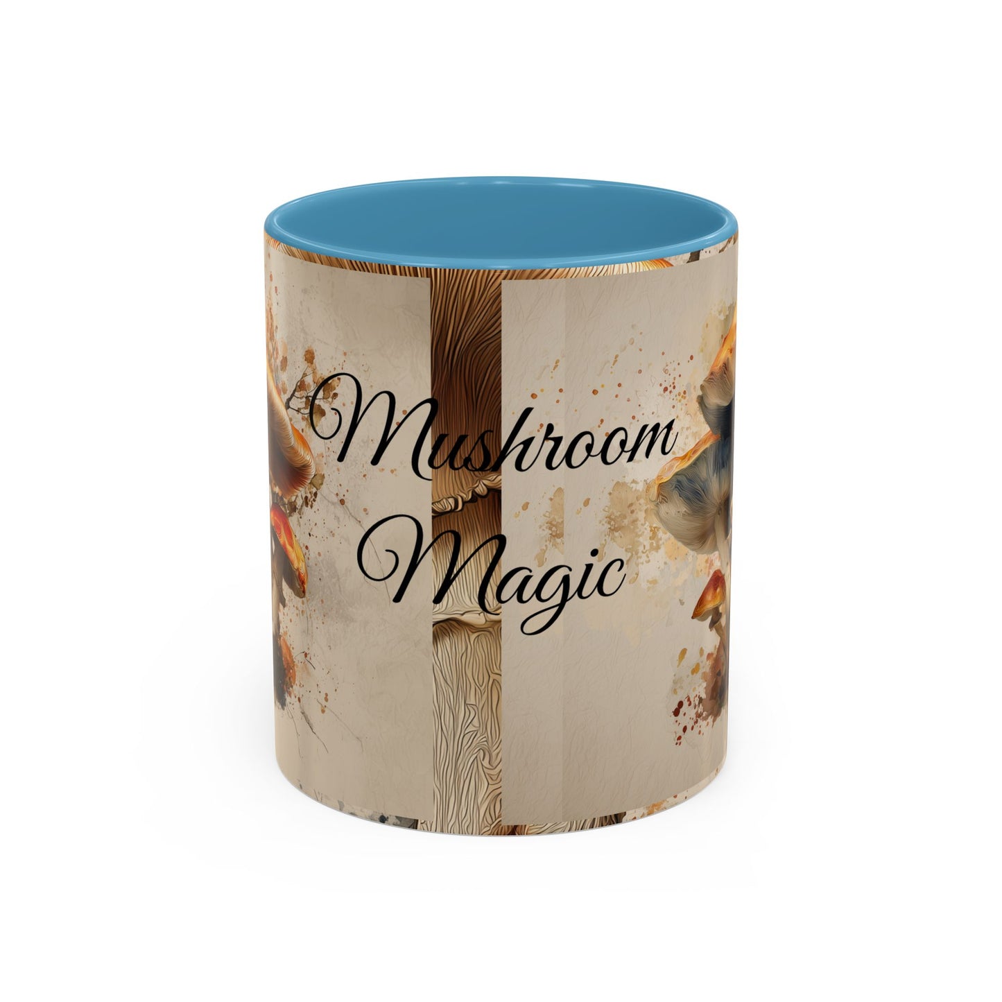 Mushroom Magic Accent Coffee Mug — 11/15oz Ceramic Cup with Woodland Fungi Design
