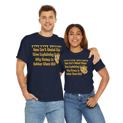 Bees-Themed Heavy Cotton Tee, Funny Bee Shirt, Gift for Beekeepers, Nature Lover Tee, Spring and Summer Fashion