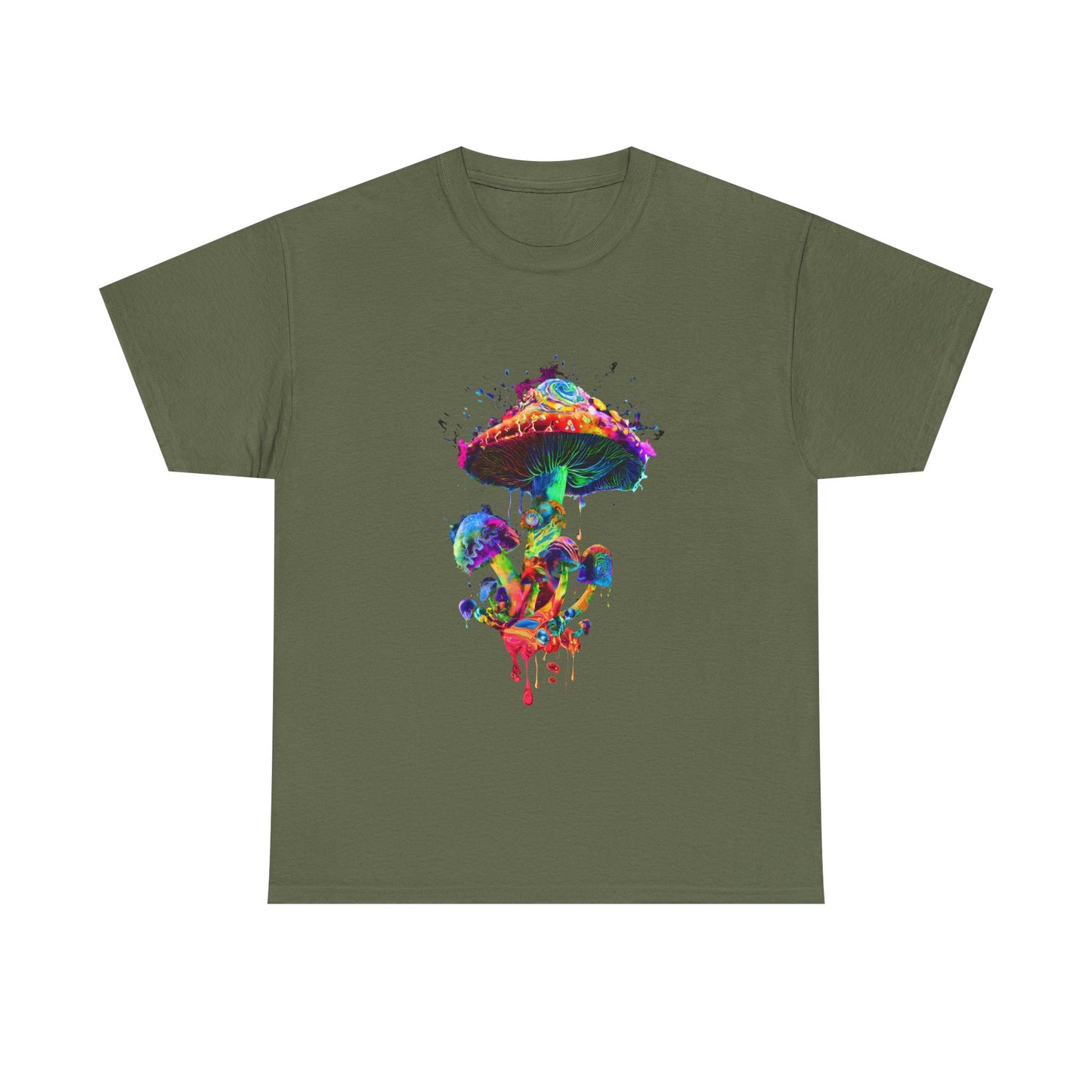 Tie Dye Psychedelic Mushroom 4  -Tee, Unisex Heavy Cotton T-Shirt, Vibrant Graphic Shirt, Perfect for Festivals, Eco-friendly Gift, Casual Wea